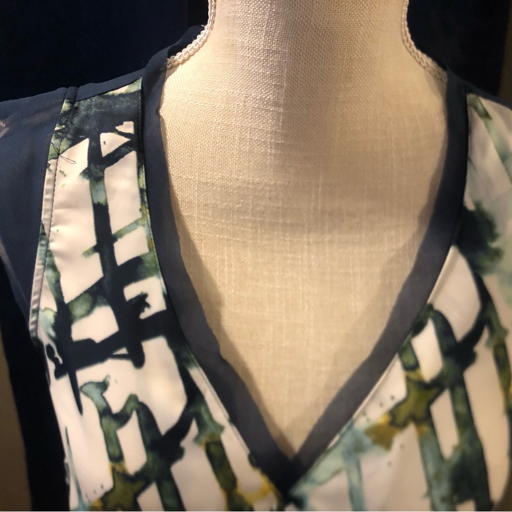 Navy/ Cream top.